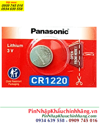 Panasonic CR1220, Pin 3v lithium Panasonic CR1220 Made in Indonesia